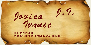 Jovica Ivanić vizit kartica